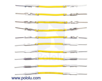 Wires with Pre-Crimped Terminals 10-Pack M-M 1" Yellow