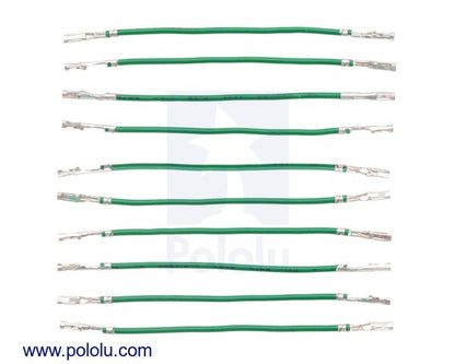 Wires with Pre-Crimped Terminals 10-Pack F-F 2" Green