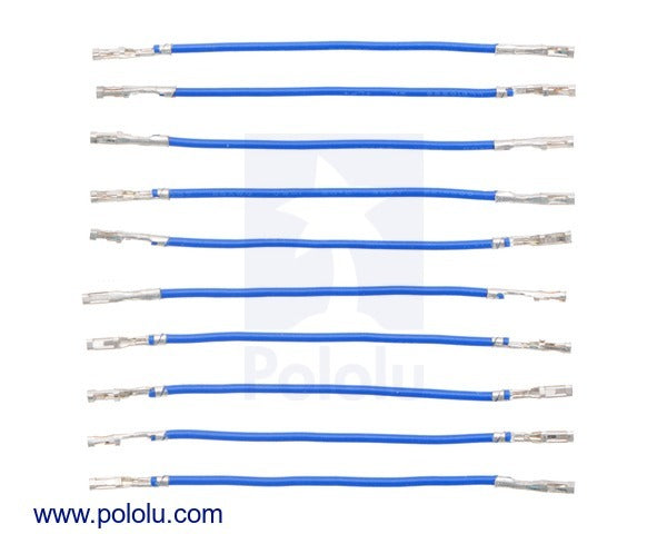 Wires with Pre-Crimped Terminals 10-Pack F-F 2" Blue