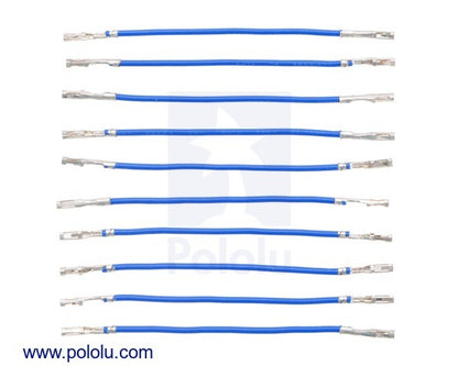 Wires with Pre-Crimped Terminals 10-Pack F-F 2" Blue