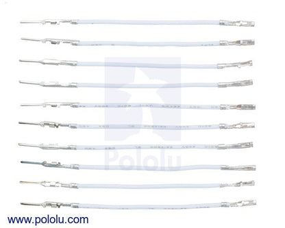 Wires with Pre-Crimped Terminals 10-Pack M-F 2" White