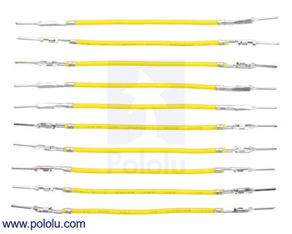 Wires with Pre-Crimped Terminals 10-Pack M-M 2" Yellow