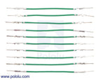 Wires with Pre-Crimped Terminals 10-Pack M-M 2" Green
