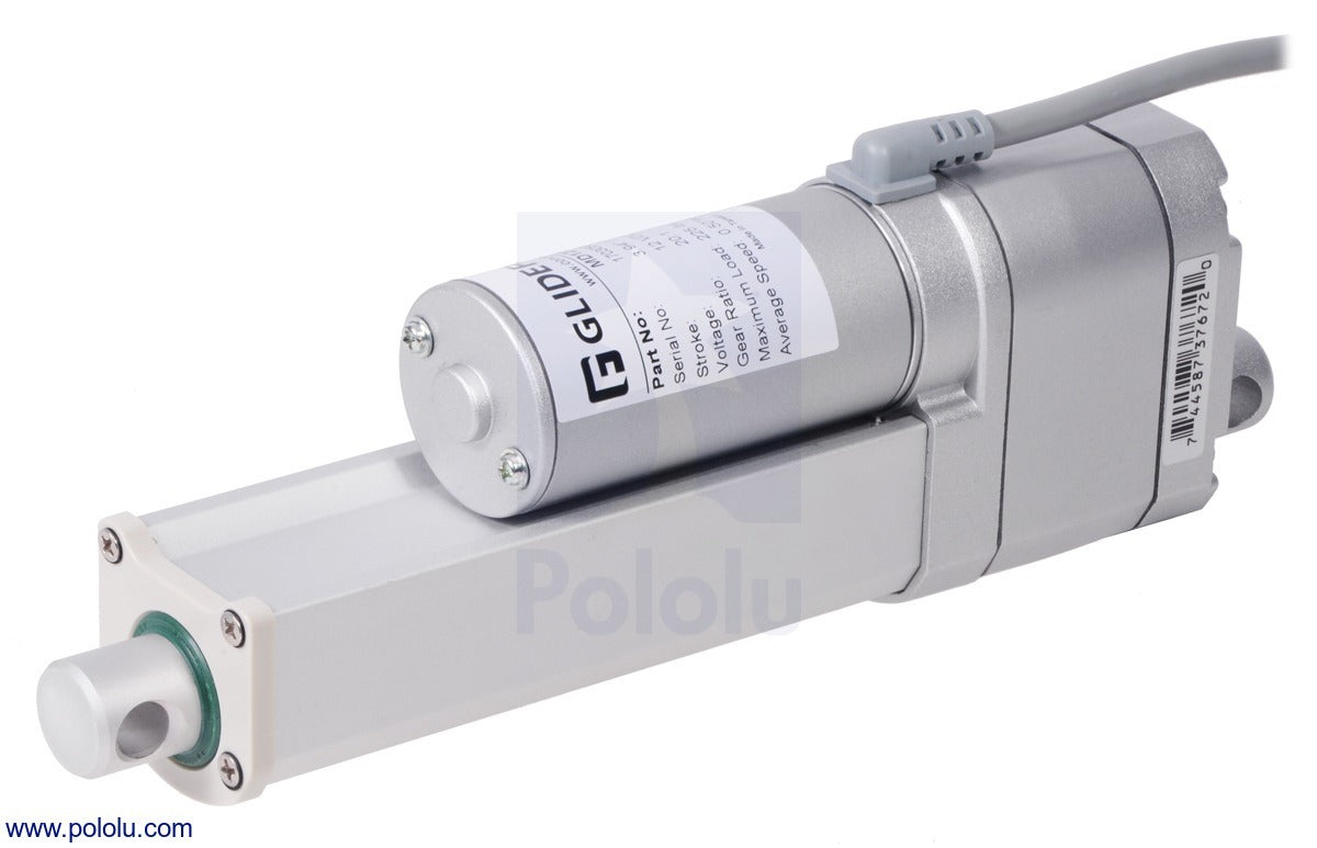 Glideforce MD122004-P Medium-Duty Linear Actuator with Feedback: 100kgf, 4" Stroke, 0.58"/s, 12V