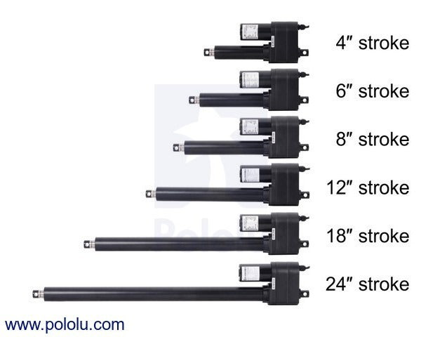 Glideforce LACT8-500AL Industrial-Duty Linear Actuator with Acme Drive: 250kgf, 8" Stroke (7.5" Usab