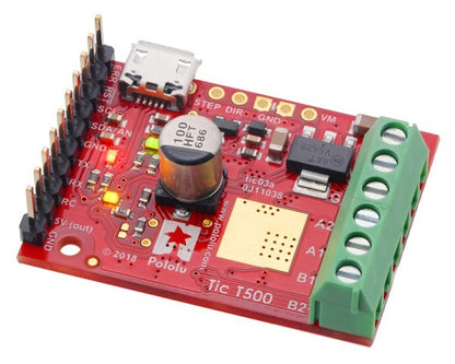 Tic T500 USB Multi-Interface Stepper Motor Controller (Connectors Soldered)