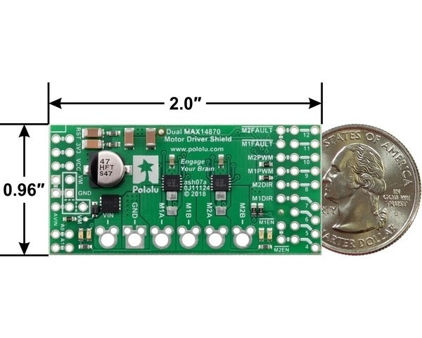 Dual MAX14870 Motor Driver Shield for Arduino