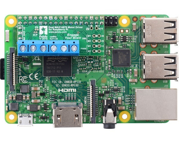 Dual MAX14870 Motor Driver for Raspberry Pi (Assembled)