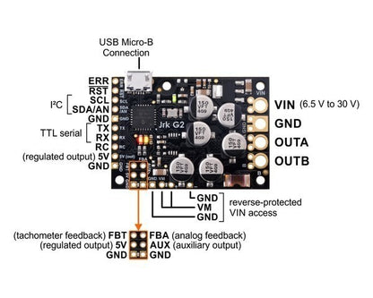 Jrk G2 18v27 USB Motor Controller with Feedback