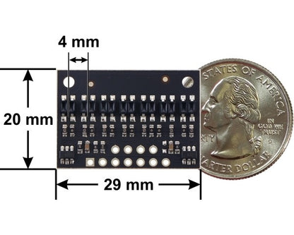 QTR-HD-07A Reflectance Sensor Array: 7-Channel, 4mm Pitch, Analog Output