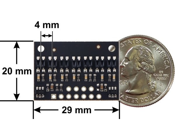 QTR-HD-07RC Reflectance Sensor Array: 7-Channel, 4mm Pitch, RC Output