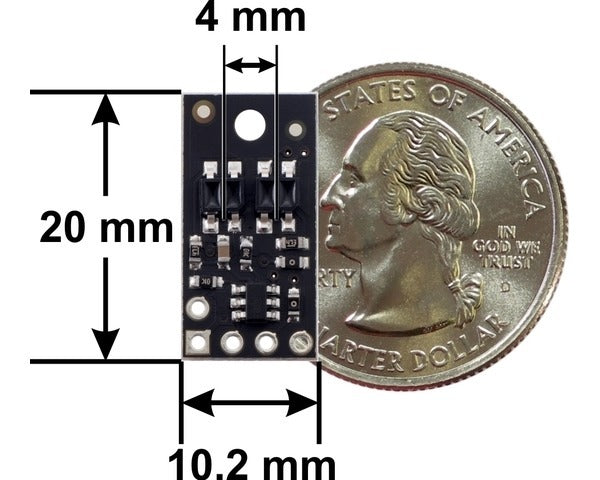 QTR-HD-02A Reflectance Sensor Array: 2-Channel, 4mm Pitch, Analog Output
