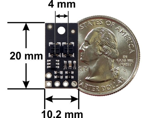 QTRX-HD-02A Reflectance Sensor Array: 2-Channel, 4mm Pitch, Analog Output, Low Current