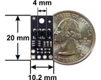 QTRX-HD-02RC Reflectance Sensor Array: 2-Channel, 4mm Pitch, RC Output, Low Current