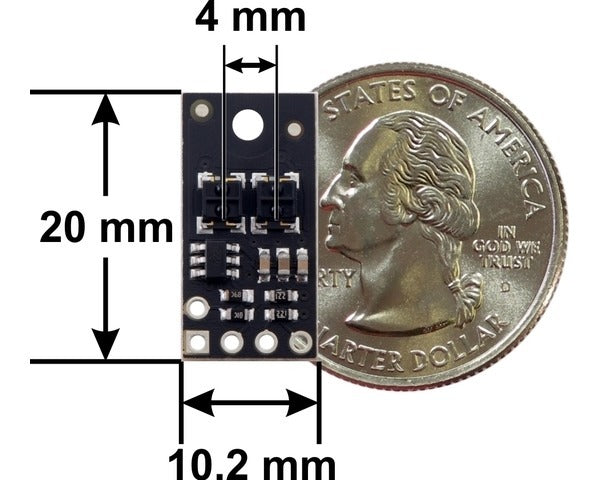 QTRX-HD-02RC Reflectance Sensor Array: 2-Channel, 4mm Pitch, RC Output, Low Current