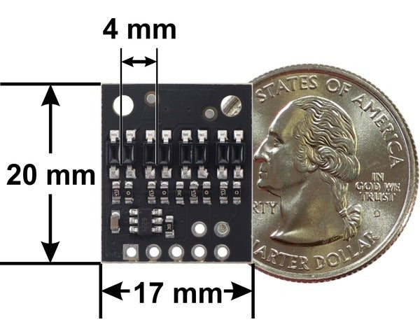 QTR-HD-04A Reflectance Sensor Array: 4-Channel, 4mm Pitch, Analog Output