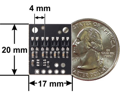 QTR-HD-04RC Reflectance Sensor Array: 4-Channel, 4mm Pitch, RC Output