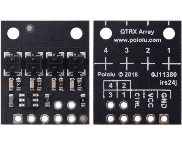 QTRX-HD-04RC Reflectance Sensor Array: 4-Channel, 4mm Pitch, RC Output, Low Current