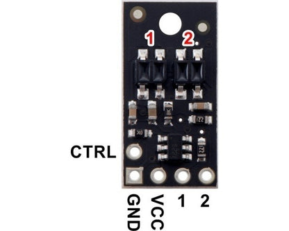 QTR-HD-02RC Reflectance Sensor Array: 2-Channel, 4mm Pitch, RC Output