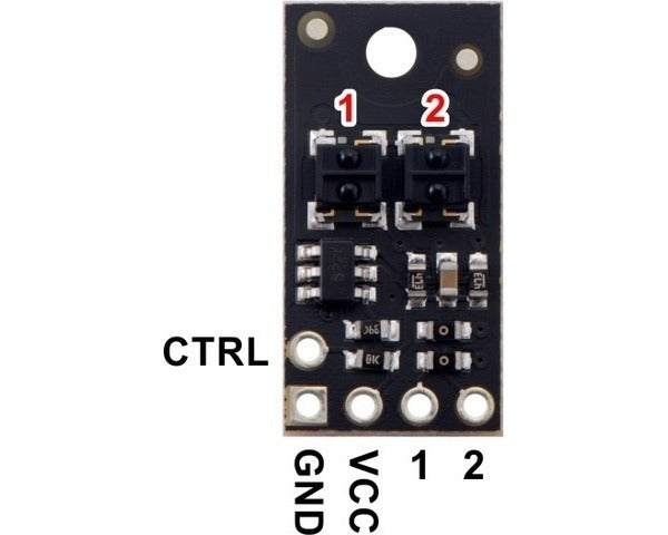 QTRX-HD-02A Reflectance Sensor Array: 2-Channel, 4mm Pitch, Analog Output, Low Current