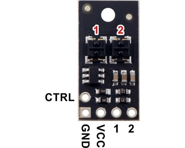 QTRX-HD-02RC Reflectance Sensor Array: 2-Channel, 4mm Pitch, RC Output, Low Current