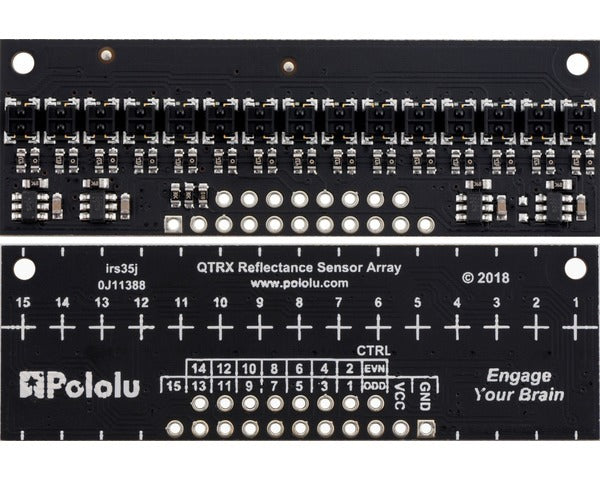 QTRX-HD-15A Reflectance Sensor Array: 15-Channel, 4mm Pitch, Analog Output, Low Current