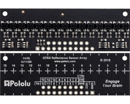 QTRX-HD-15A Reflectance Sensor Array: 15-Channel, 4mm Pitch, Analog Output, Low Current