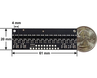 QTRX-HD-15A Reflectance Sensor Array: 15-Channel, 4mm Pitch, Analog Output, Low Current