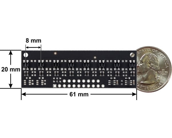 QTR-MD-08A Reflectance Sensor Array: 8-Channel, 8mm Pitch, Analog Output