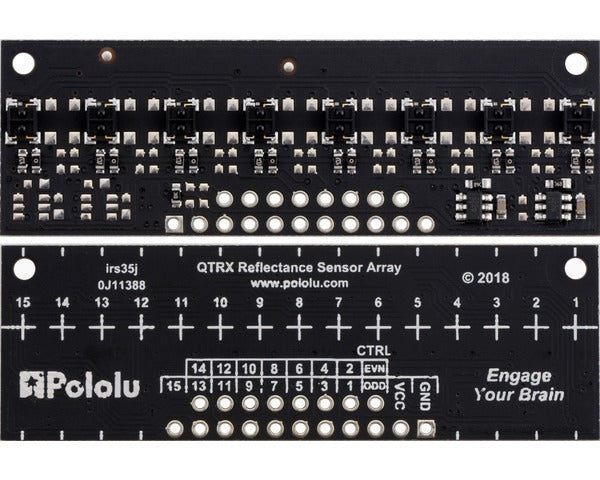 QTRX-MD-08A Reflectance Sensor Array: 8-Channel, 8mm Pitch, Analog Output, Low Current