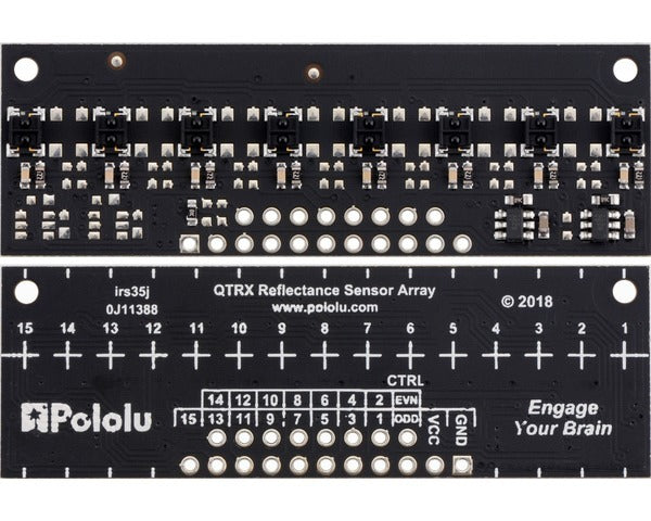 QTRX-MD-08RC Reflectance Sensor Array: 8-Channel, 8mm Pitch, RC Output, Low Current