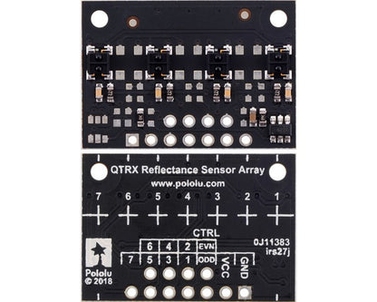 QTRX-MD-04RC Reflectance Sensor Array: 4-Channel, 8mm Pitch, RC Output, Low Current