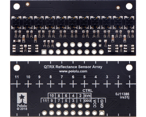 QTRX-HD-11A Reflectance Sensor Array: 11-Channel, 4mm Pitch, Analog Output, Low Current