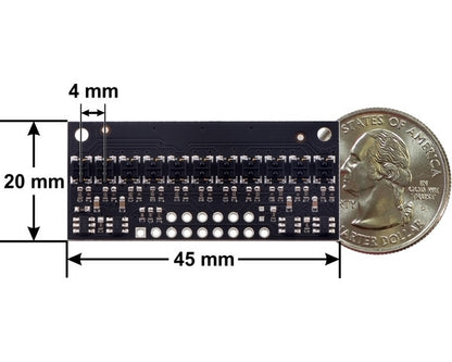 QTRX-HD-11A Reflectance Sensor Array: 11-Channel, 4mm Pitch, Analog Output, Low Current