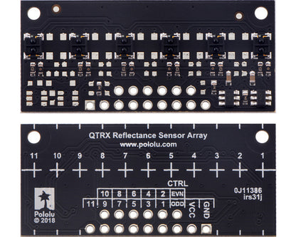 QTRX-MD-06A Reflectance Sensor Array: 6-Channel, 8mm Pitch, Analog Output, Low Current