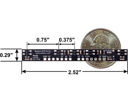 5-Channel Reflectance Sensor Array for Balboa 32U4 Balancing Robot