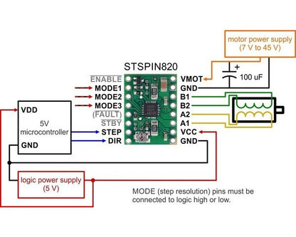 STSPIN820 Stepper Motor Driver Carrier