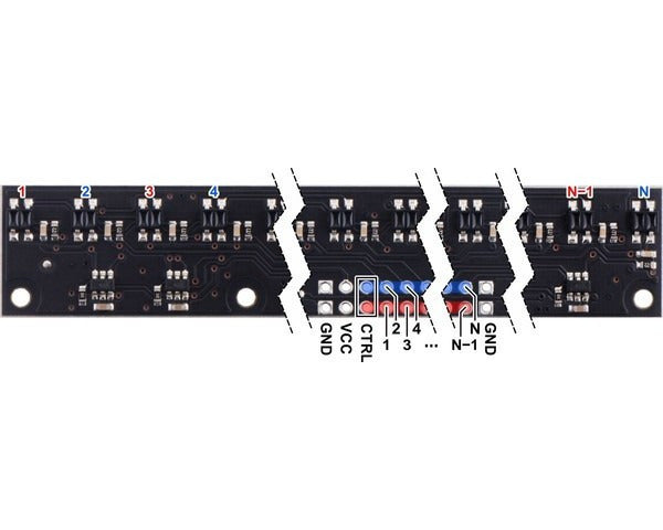 QTR-MD-16RC Reflectance Sensor Array: 16-Channel, 8mm Pitch, RC Output