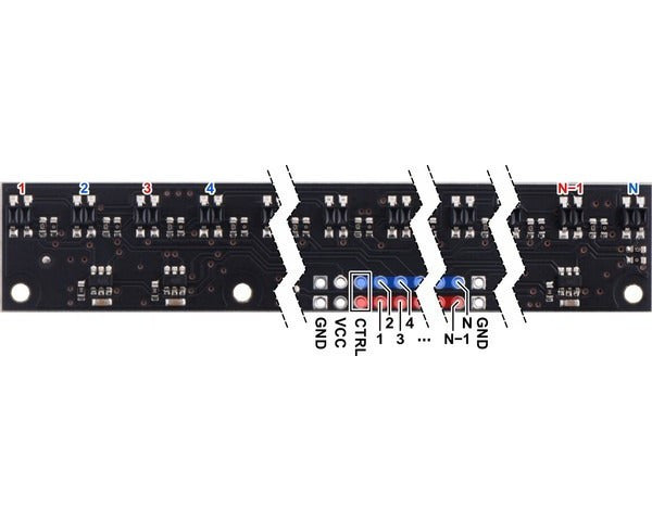 QTR-MD-16A Reflectance Sensor Array: 16-Channel, 8mm Pitch, Analog Output