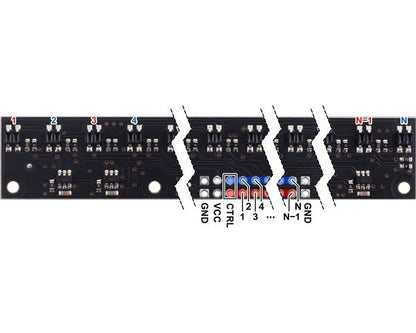 QTR-MD-16A Reflectance Sensor Array: 16-Channel, 8mm Pitch, Analog Output