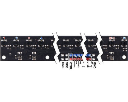 QTRX-MD-16A Reflectance Sensor Array: 16-Channel, 8mm Pitch, Analog Output, Low Current