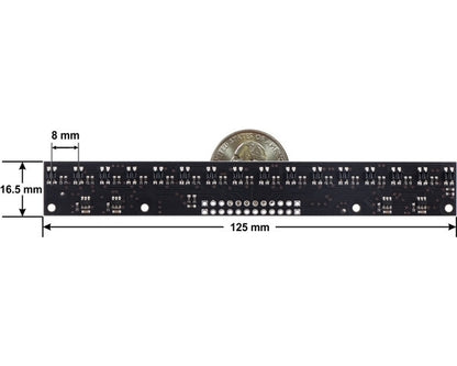 QTR-MD-16A Reflectance Sensor Array: 16-Channel, 8mm Pitch, Analog Output