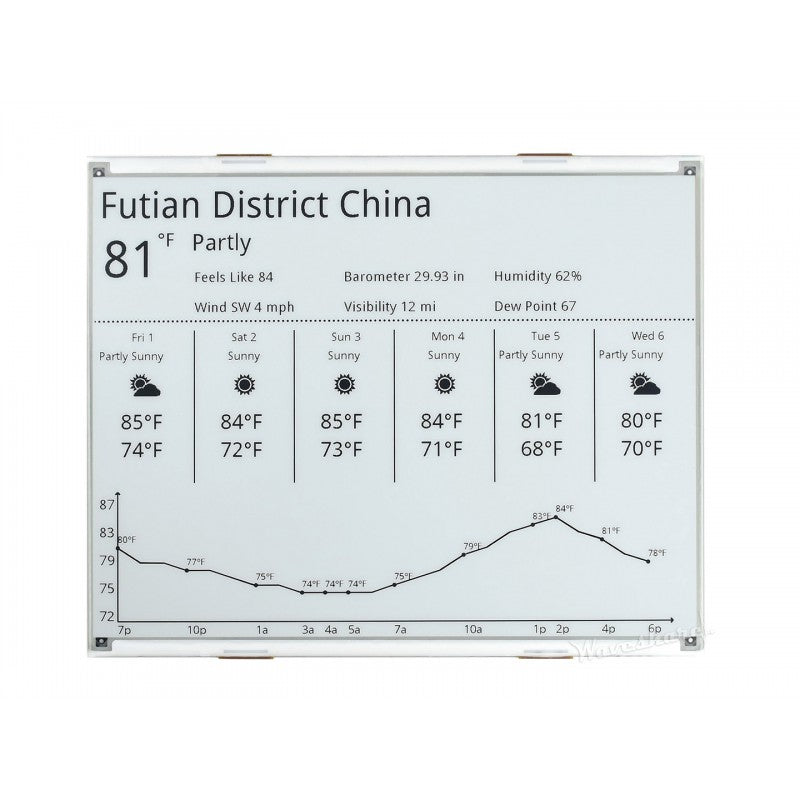 1304×984, 12.48inch E-Ink raw display, black/white dual-color
