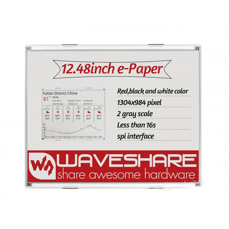 1304×984, 12.48inch E-Ink raw display, red/black/white three-color