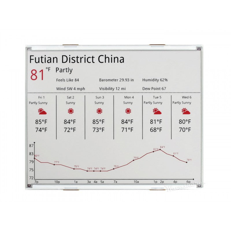 1304×984, 12.48inch E-Ink raw display, red/black/white three-color