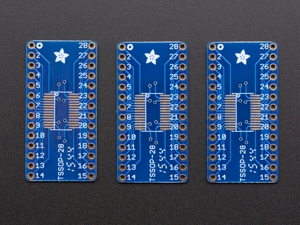 SMT Breakout PCB for SOIC-28 or TSSOP-28 - 3 Pack