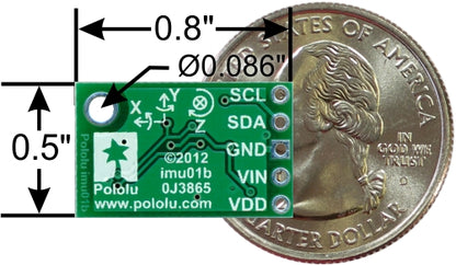 MinIMU-9 v2 Gyro, Accelerometer, and Compass (L3GD20 and LSM303DLHC Carrier)