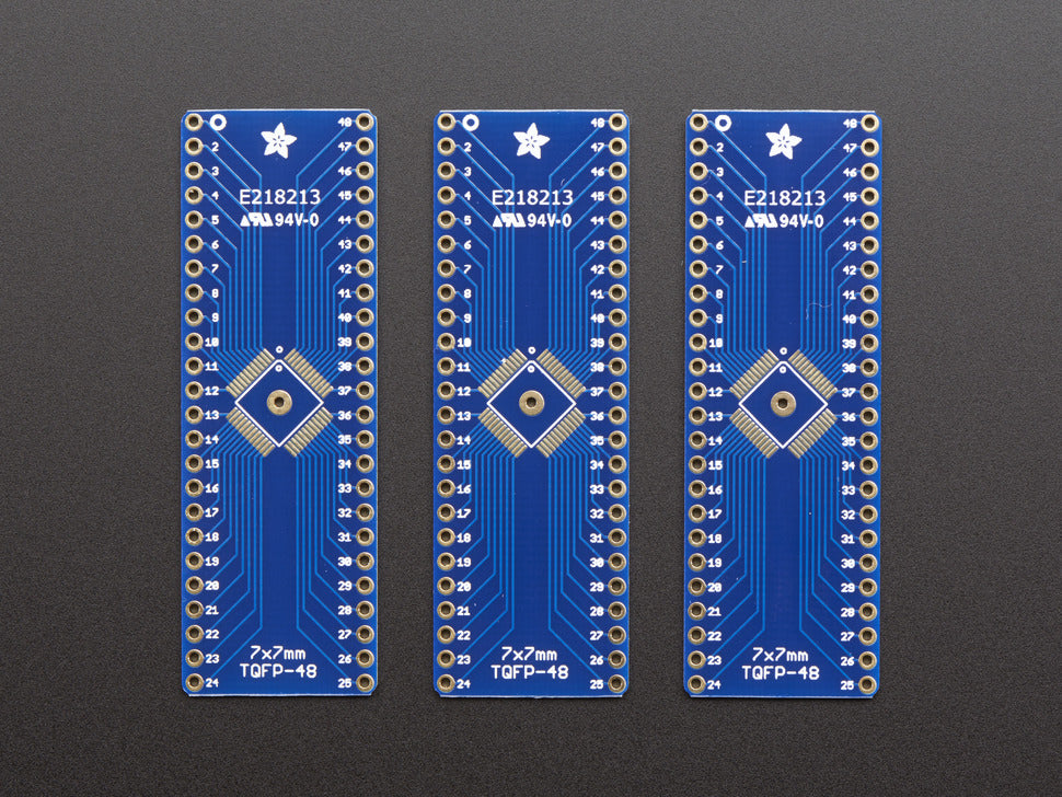 SMT Breakout PCB for 48-QFN or 48-TQFP - 3 Pack