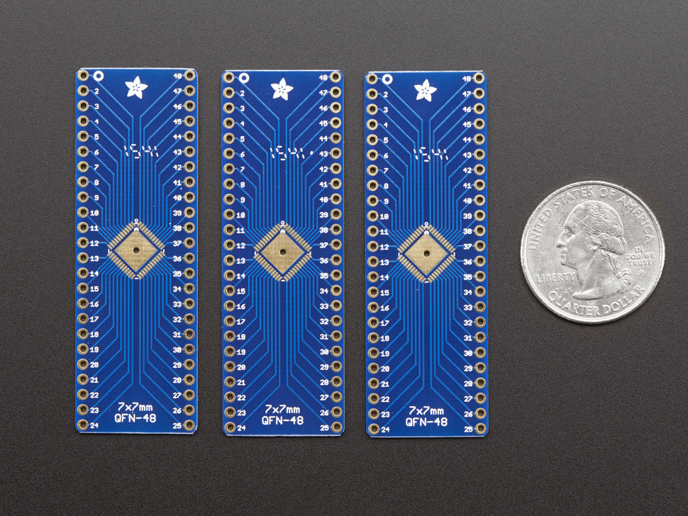 SMT Breakout PCB for 48-QFN or 48-TQFP - 3 Pack