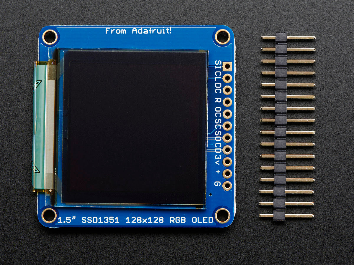 OLED Breakout Board - 16-bit Color 1.5" w/microSD holder